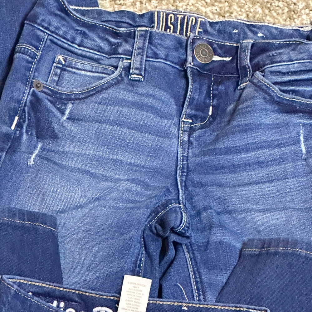 LOT of 3 Girls Skinny Jeans Bundle - Justice & Old Navy - Size 7 - Picture 4 of 16